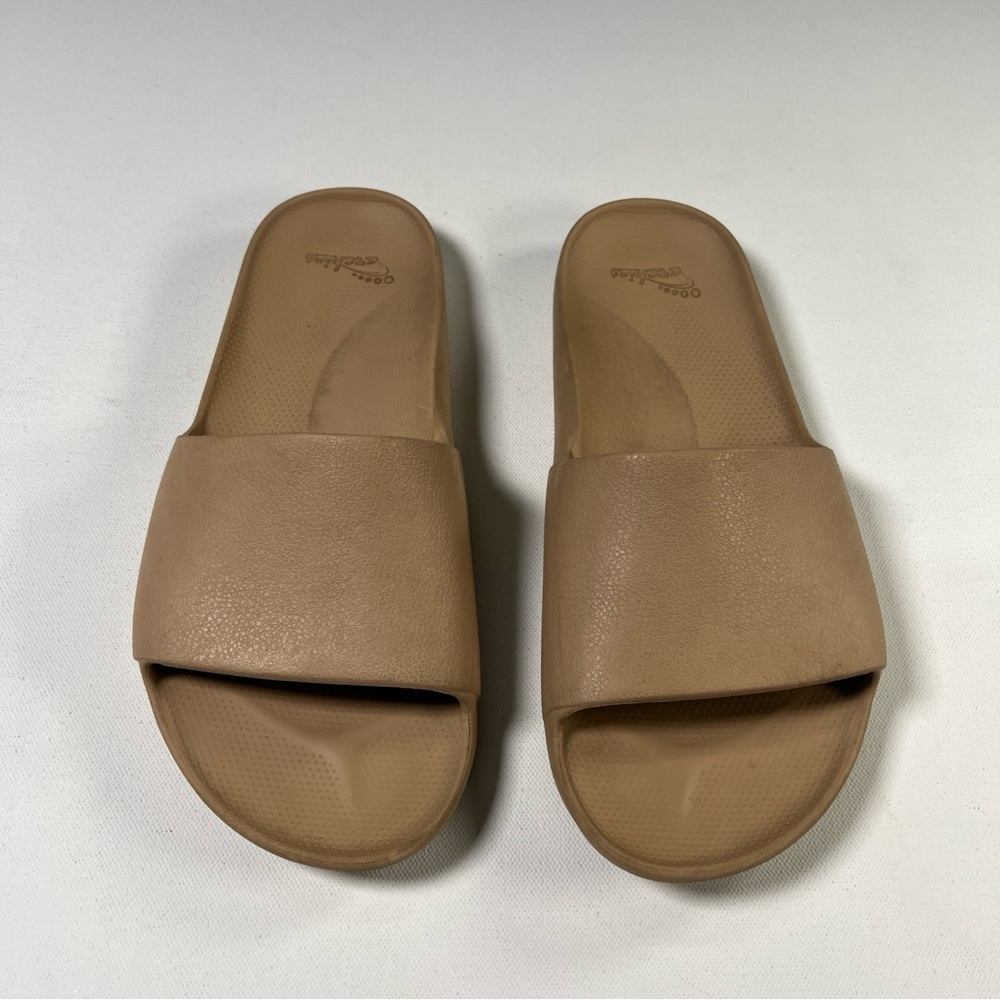 Archie's Arch Support Slide Sandals Tan Taupe Beige Nude Mens 8 Womens 9 - Picture 2 of 13